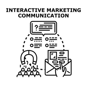 Interactive marketing communication engaging customers and audience Stock Illustration