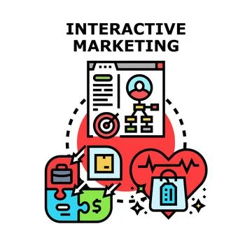 Interactive marketing concept connecting digital strategy to customer engag.. Stock Illustration