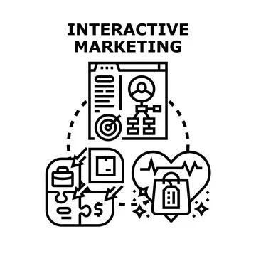 Interactive marketing concept illustrating digital campaign planning, custome Stock Illustration