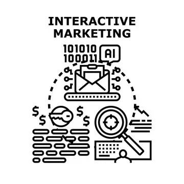 Interactive marketing concept using digital promotion technology Stock Illustration