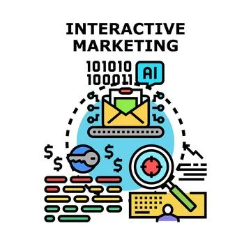 Interactive marketing concept using digital promotion technology Stock Illustration