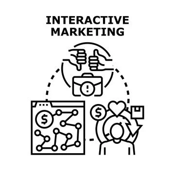 Interactive marketing engaging customers through feedback and data Stock Illustration