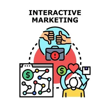 Interactive marketing engaging customers through feedback and data Stock Illustration