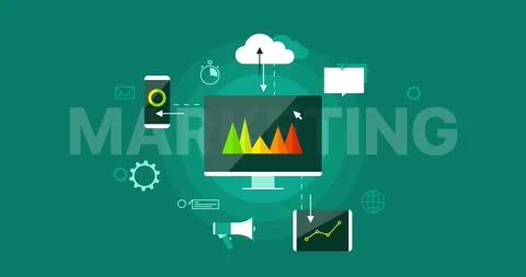 Interactive marketing infographic presentation in flat design style. Stock Footage 244413267