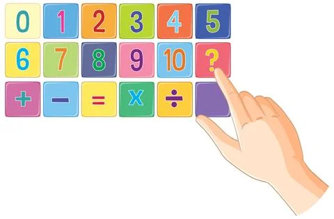Interactive Math Learning for Kids Stock Illustration