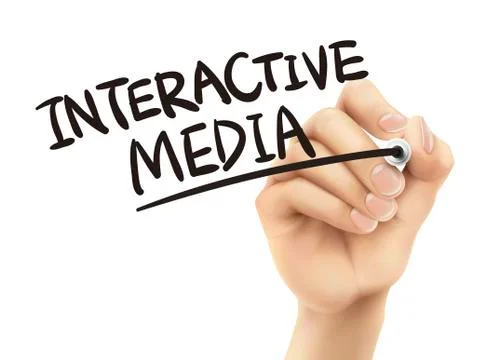 Interactive media written by hand Stock Illustration