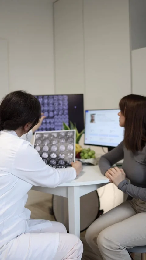 Interactive medical technology consultation Video stock 335521634