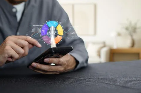 Interactive Mobile Technology for Data Analysis and Program Creation 库存照片