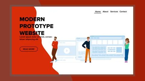 Interactive modern prototype websie vector Stock Illustration