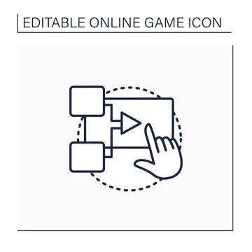 Interactive movie line icon 스톡 일러스트