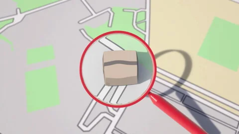 Interactive package tracking. Horizontal version. 3D animation. Vídeos de archivo 336400915