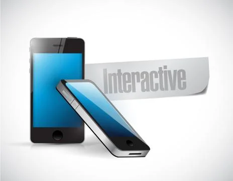 Interactive phone message illustration design Illustrazione stock