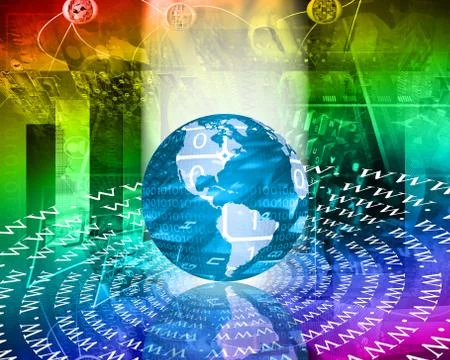 Interactive planet 库存插图