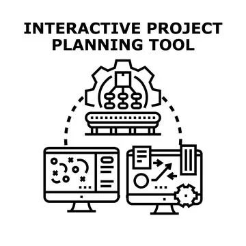 Interactive project planning tool developing business strategy Stock Illustration