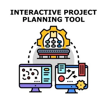 Interactive project planning tool developing business strategy Stock Illustration