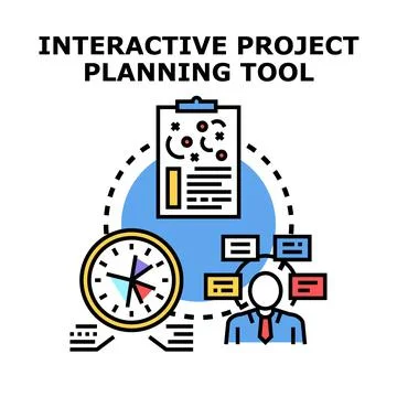 Interactive project planning tool optimizing task management Stock Illustration