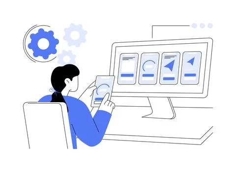 Interactive prototypes isolated cartoon vector illustrations. Stock Illustration