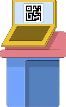 Interactive QR Code Display on Modern Digital Stand for Simplified Technolo.. Stock Illustration