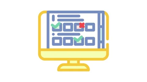 Interactive quiz education platform color icon animation Stock Footage 327257642