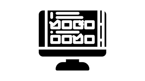 Interactive quiz education platform glyph icon animation Stock Footage 326731759