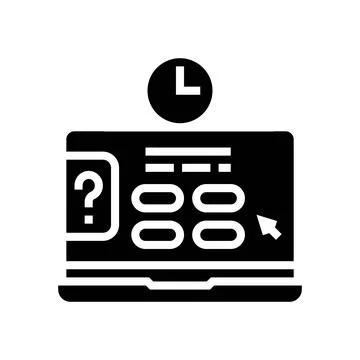 Interactive quiz education platform glyph icon vector illustration Stock Illustration