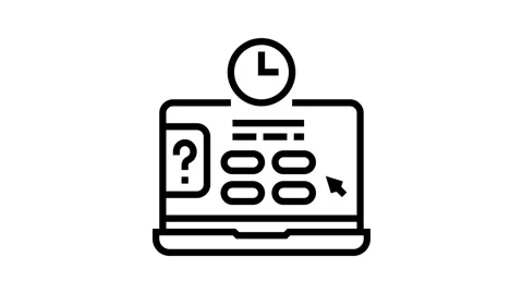 Interactive quiz education platform line icon animation Stock Footage 326124755