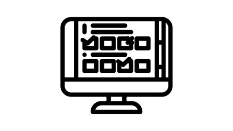 Interactive quiz education platform line icon animation Stock Footage 326749355