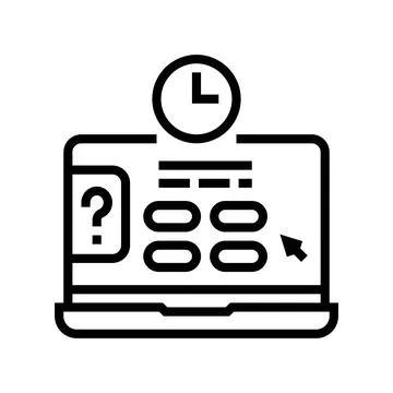 Interactive quiz education platform line icon vector illustration Illustrazione stock