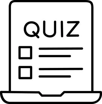Interactive Quiz Test On Laptop Screen Illustrazione stock