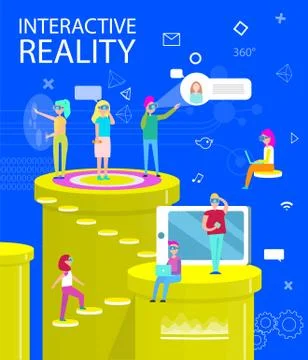 Interactive Reality Abstract Virtual World Poster 스톡 일러스트