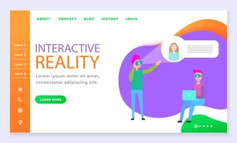 Interactive Reality Experience of People, Website 스톡 일러스트
