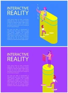 Interactive Reality Goggles Vector Illustration Illustrazione stock