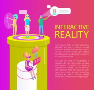 Interactive Reality Items Set Vector Illustration Stock Illustration