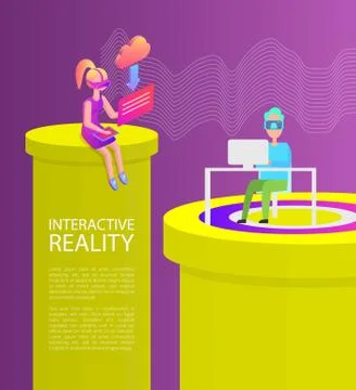 Interactive Reality People Vector Illustration イラスト素材