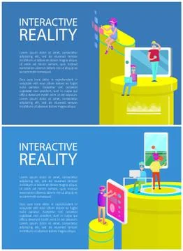 Interactive Reality People Vector Illustration Illustrazione stock