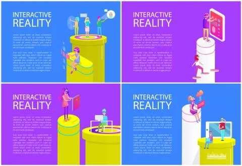 Interactive Reality Posters Vector Illustration Stock Illustration