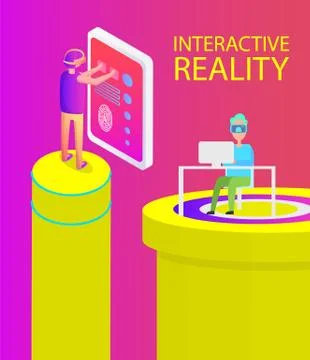 Interactive Reality Screen Vector Illustration Illustrazione stock