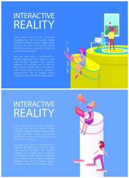 Interactive Reality Technology Vector Illustration Stock Illustration