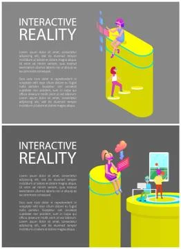 Interactive Reality Tennis Set Vector Illustration Illustrazione stock