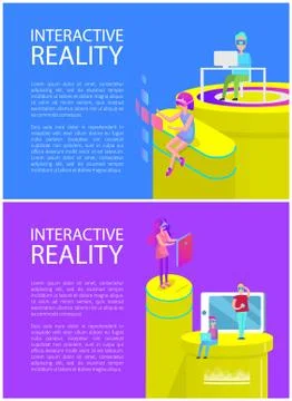 Interactive Reality Text Set Vector Illustration Stock Illustration