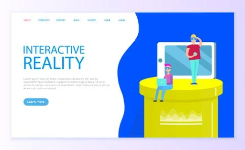 Interactive Reality Users of New Technologies Stockillustratie