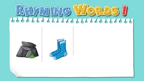 Interactive Rhyming Words Educational Animation 動画素材 308631306
