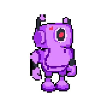 Interactive robot toy pixel art vector illustration Stock Illustration