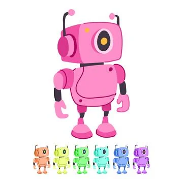 Interactive robot toy vector cartoon graphic イラスト素材