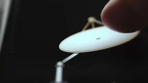 Interactive Satellite Dish Alignment Control Stock Footage 340555798