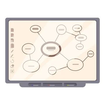 Interactive scheme board icon cartoon vector. Smart digital Stock Illustration
