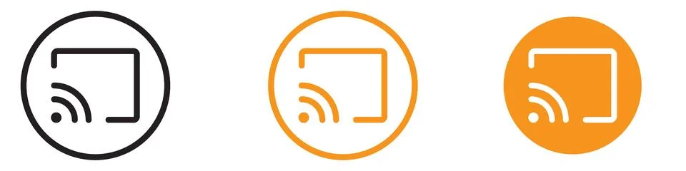 Interactive Screen Cast Icon for Technology and Presentations Graphics Idea.. Illustrazione stock