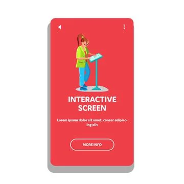 Interactive Screen Of Digital Gadget Kiosk Vector Illustrazione stock