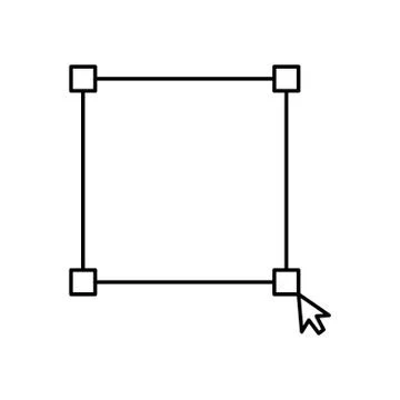 Interactive screen mouse selection interface line icon. Isolated vector lined Stock Illustration