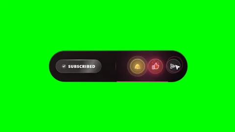 Interactive Social Subscribe Like Action Dock Ribbon on Green Screen. Stock Footage 346368942